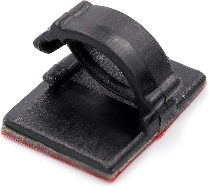 Mini Cable Clips 3M Adhesive, Multipurpose Cord and Wire Organizer for Cable Management 3/4" x 1/2" - 100 Pack Bundled with 10 Bonus Reusable Cable Ties (Black)