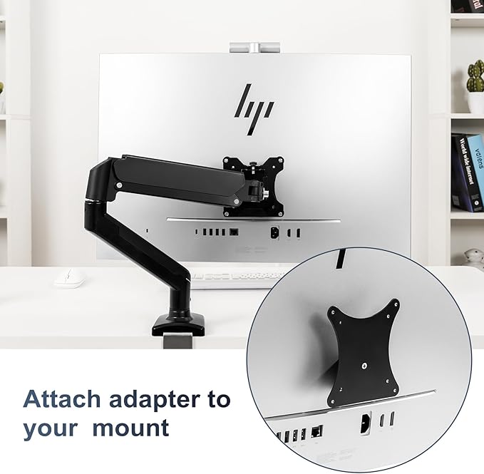 Monitor Arm/Mount VESA Bracket Adapter Compatible with HP EliteOne 840 G9, 870 G9 All-in-One PC 100 * 100mm 75 * 75mm Black