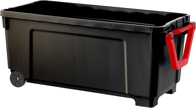 IRIS USA 2 Pack TrailBox, 43 Gallon Lockable Storage Trunk Box, Truck Bed Bin Heavy-Duty Containers Camping Gear, Adventure Chest - Black/Gray