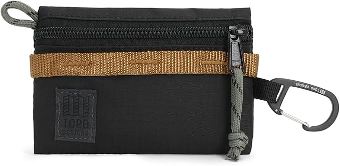 Topo Designs Accessory Bags, Travel Organizer Accessories for Smaller Items, Durable Storage Pouch, 3 Sizes, Fully Lined Pack Cloth (Mountain, Black/Neutral)