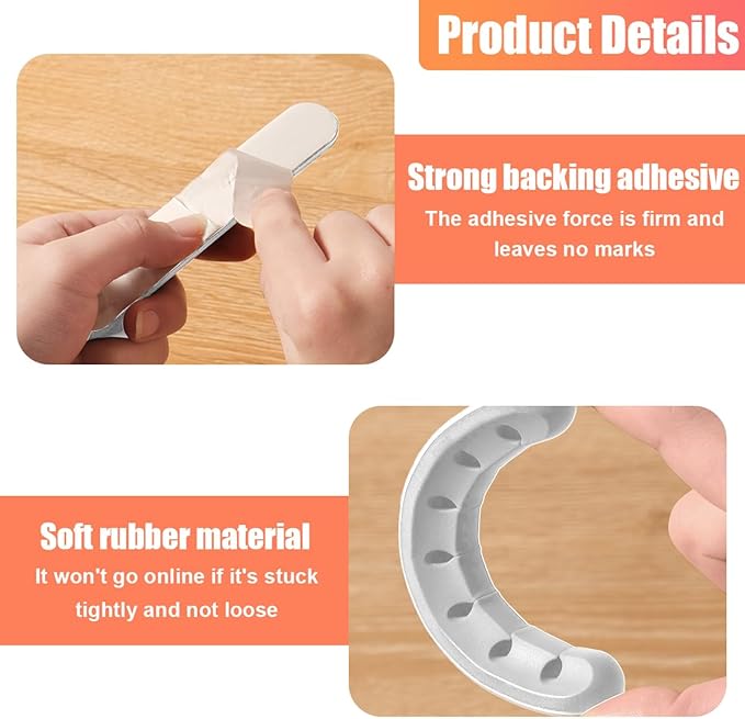 5 Pack Adhesive Cable Clips, Car Cord Holder Cable Clips, USB Charger Holders for Cords, Wall Organizer Wire Management, Wire Organizer Accessories for Car, Nightstand, Home, Office (Grey)