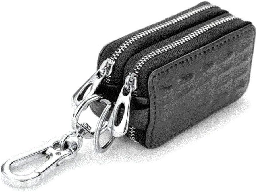 BAKUN Two-Sides Mini Leather Car Key Case, Key Holder Key Organizer Wallet