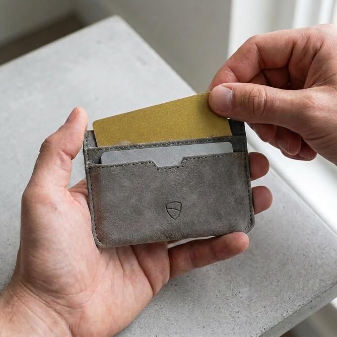 Vaultskin MOORGATE Slim Card Holder – Minimalist Leather Wallet with RFID Blocking, Front Pocket Credit Card Case for Men & Women