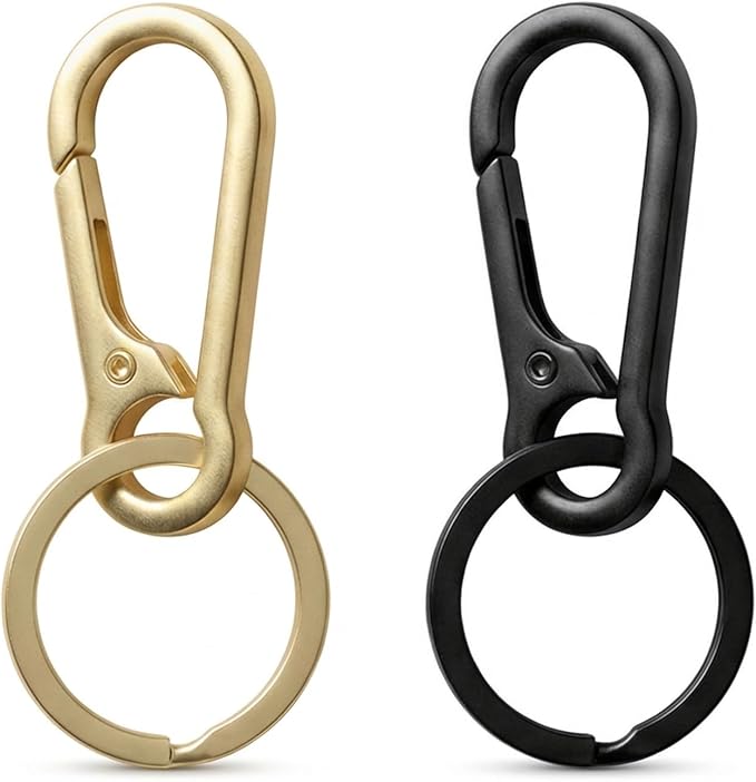 OXIHOUSE&CO- Metal Carabiner Keychain Set, Minimalist Key Ring Clip for Car Keys, Purse, Backpack, Durable for Women Men