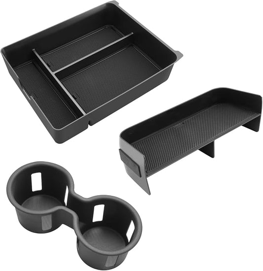 Center Console Organizer & Cup Holder for 2023-2025 Honda Pilot & 2026 Passport, 2023-2025 Honda Pilot/ 2026 Passport Interior Accessories 3-Piece Set