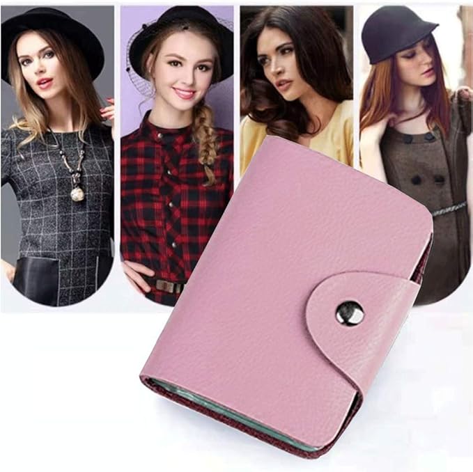 K Y KANGYUN Credit Card Holder for Women 2 Pack, Transparent Plastic Small Credit Card Holder Protector Sleeve Unisex （Pink&Blue）
