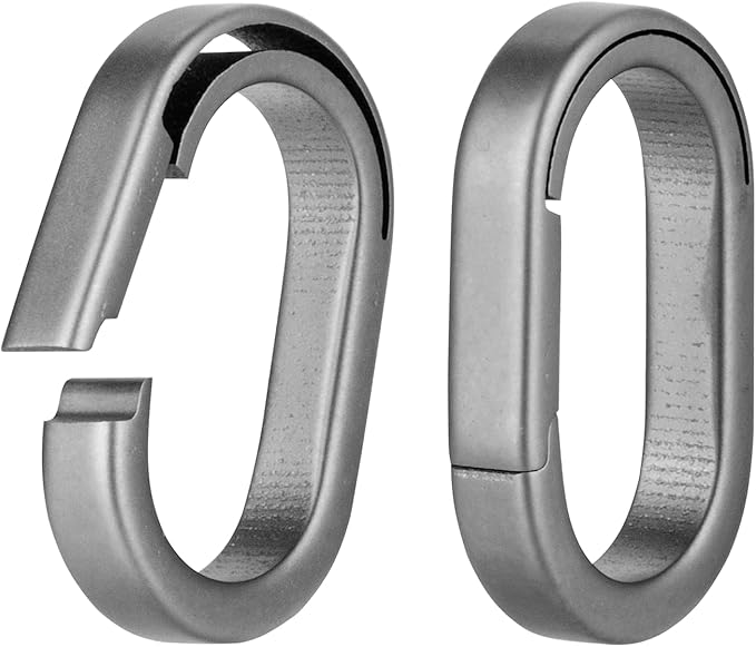 KEEPO LINK Titanium Key Ring Side Pushing, Small Key Ring Quick Release Keychain Connector for Men, 2 Pcs, OLO03