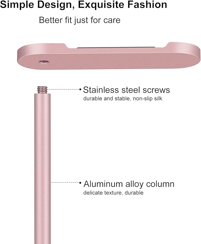Headphone Stand Aluminum, Headset Holder with Solid Metal Base for Desk, Compatible with Most Headphones (Rose Gold)