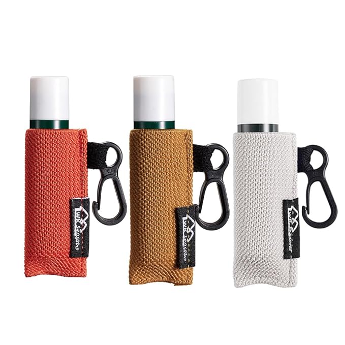 WK IEASON Lip Balm Holder Keychain, Christmas Stocking Stuffers Gifts, 3PCS Clip on Pouch Lip Gloss Holder Compatible With Chapstick Keychain Sleeves Holder Single Elastic Lipstick Key Chain Holder