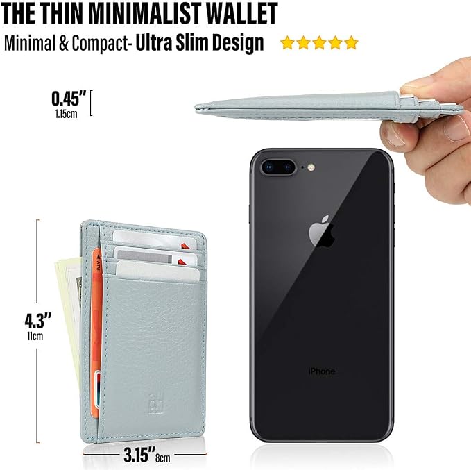 GH GOLD HORSE Slim RFID Blocking Card Holder Minimalist Leather Front Pocket Wallet for Women | Slim