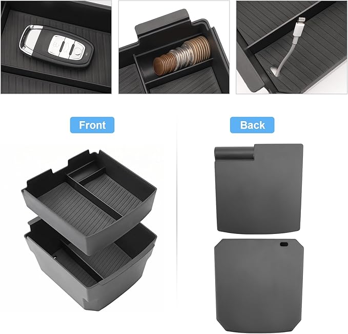 Double Layer (Only for Electronic Shift), 2025 2026 Tucson/Tucson Hybrid/Tucson PHEV Center Console Organizer, Durable ABS Plastic&Anti-Slip Console Tray Insert 2025 Tucson limited Accessories