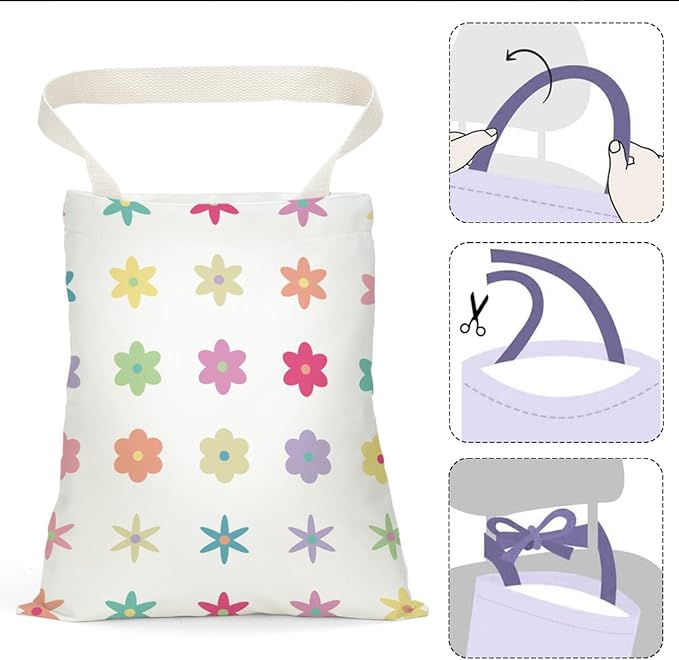 Florals Car Trash Bag Car Garbage Bag Hanging Cars Trash Can, Spring Decor Waterproof Cars Back Seat Organizer for Vehicle Travelling Camping