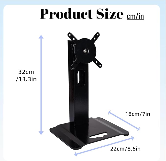 Swivel and Tilt Metal Stand for Echo Show 15 (Gen 1, Gen 2) and Show 21 Adjustable (-58/+58) with 360 Rotatable Wall Mounting Holder for Monitor Full Motion 13"-27", Black