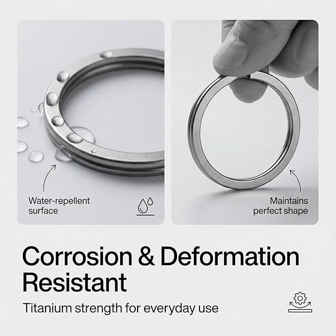 Titanium Key Rings - 3 Pieces in 3 Sizes for Keychains and Carabiners - Durable, Versatile, and Ideal for Everyday Use