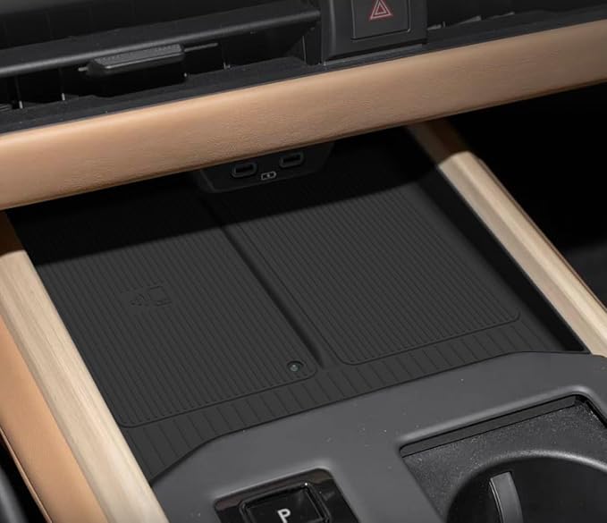 SXCY 3PCS for 2026 Lexus ES Console Organizer+Wireless Charging Mat+Under Console Tray for 2026 Lexus ES Accessories 2026 ES 350e/ES 350h/ES 500e Center Console Tray 2026 ES Armrest Console Organizer