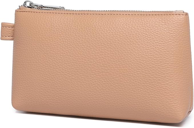 PU Leather Makeup Simple and Convenient Handbag Small Exquisite Storage Bag (PU/Camel Pink)
