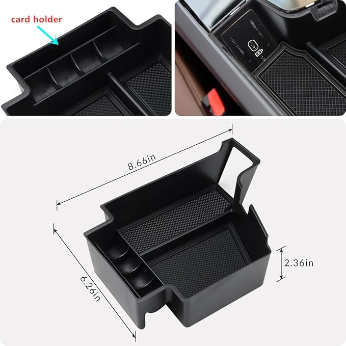 MARCHFA Center Console Organizer Tray Compatible for 2017-2022 2023 2024 Volvo XC90 S90 Accessories 2025 for 2025 Volvo XC60 2024 2023 2022-2018 Armrest Box Tray Organizer Insert Storage Box