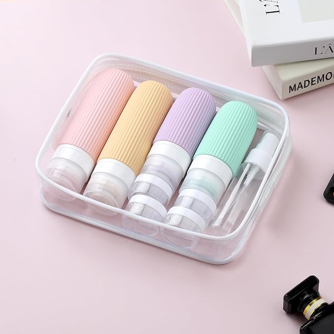 Mrsdry 16 Pack Travel Bottles Set, TSA Approved Leak Proof Silicone Squeezable Containers for Toiletries, Refillable Travel Accessories for Conditioner, Shampoo, Lotion & Body Wash Accessories
