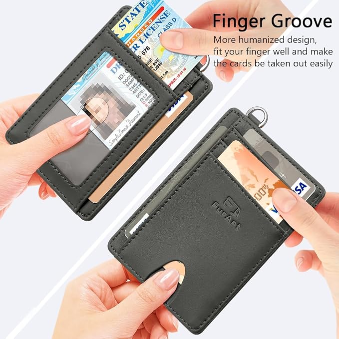 FurArt Slim Minimalist Wallet, Front Pocket Wallets, RFID Blocking, Credit Card Holder for Men