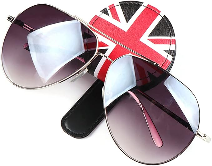 for Mini Cooper Universal Visor Car Glasses Sunglasses Holder Storage Fastener Portable Clip Vehicle Auto R55 R56 R60 F56 F55 F60 (Balck Union Jack)