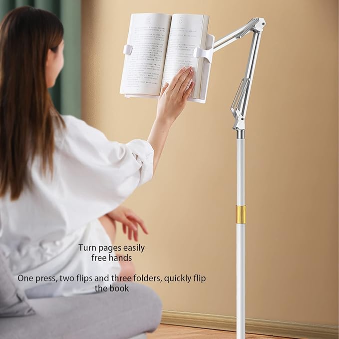 Adjustable Height Reading Stand - Perfect for Work, Kitchen, Gym & School - Ideal for Tablets, Retail Stores, Restaurants & Kiosks - Enhance Your Reading Experience with This Floor Stand!