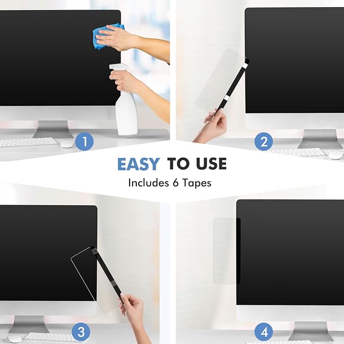 DOLLAR BOSS 2 Pcs 5.5" x 3.1" Transparent Acrylic Monitor Memo Board | Office Desk Accessories, Computer Screen Side Note Holder, Clear Message Board, For Sticky Notes Memos, Fits PC & Laptop