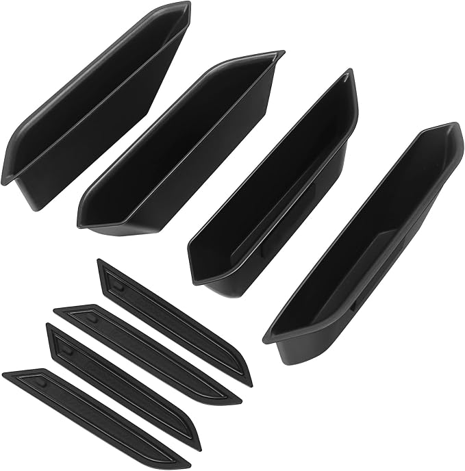 4PCS Door Handle Storage Box for Ford Bronco 2021 2022 2023 2024 2025 Accessories Phone Holder Front and Rear Door Grab Handle Pocket ABS（Not for Sport Model）