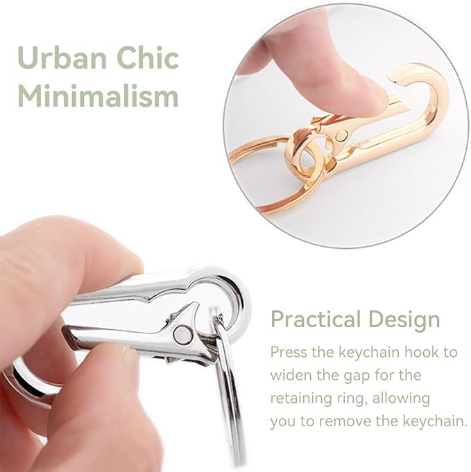 Metal Key Chain Sturdy Keyring Clip Holder for Car and Home Keys, Keychains For Men and Women 4 Pack DIY