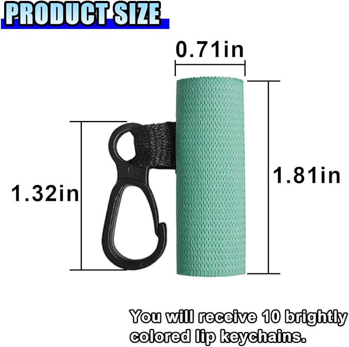 10PCS Car Lip Balm Holder Keychain with Clip On – Elastic Lipstick Sleeves Lip Gloss Holders – Portable Lip Balm Pouch Keychain Sleeve Holder for Women (Style 2)