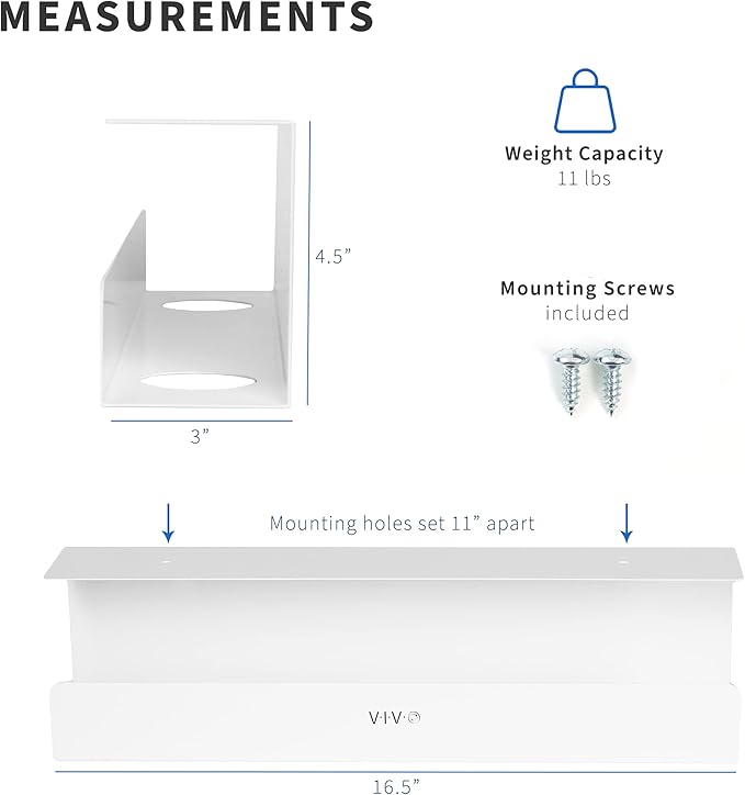 VIVO Under Desk 17 inch Cable Management Tray, Cord Organizer, Home Office Desk Accessories, White, DESK-AC06-1CW