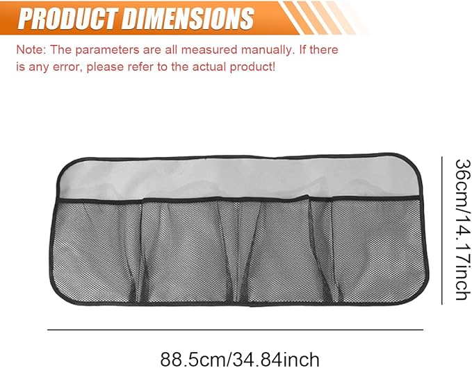 Car Trunk Organizer, Large Capacity Backseat Hanging Storage Bag with 4 Pockets, Waterproof Foldable Car Interior Organizing Accessories, Universal for SUV, Truck, Van, MPV (Grey)