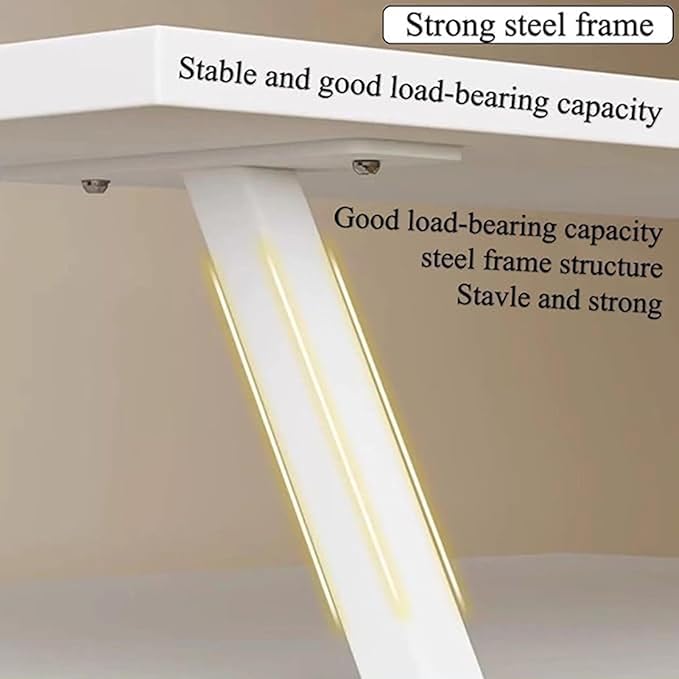 Clamp On Desk Organizer Shelf White, Above Desk Storage Extension Portable No Drill Required Bookcase Clamp Rack for Home Office Dorm Workstation and Study Space (White, 23.6x7.8 in)