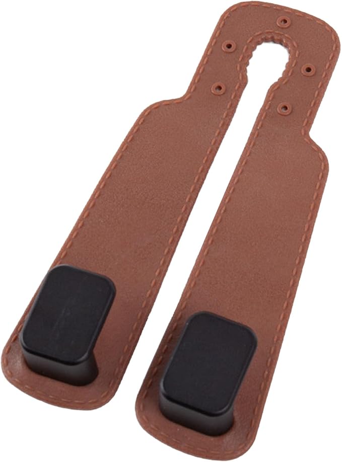 Car Seat Headrest Hook Heavy Duty Double Hook Organizer for Storage Handbags Purses Shopping Bags Durable TPE Metal 6.30x3.15 Inches (Brown)