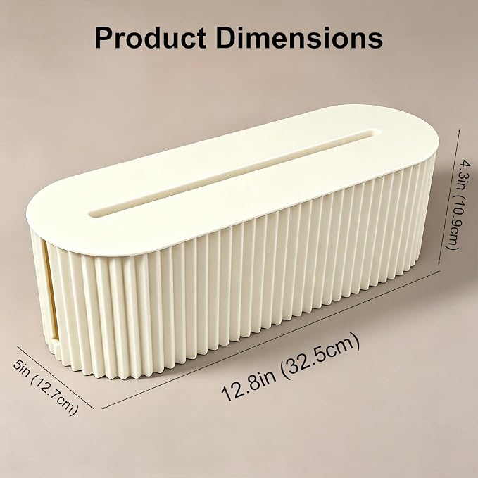 Cable Management Box Cord Organizer Box, Wires Hide Box Cord Concealer for Power Strips Surge Protectors Adapters Office Desk -Beige