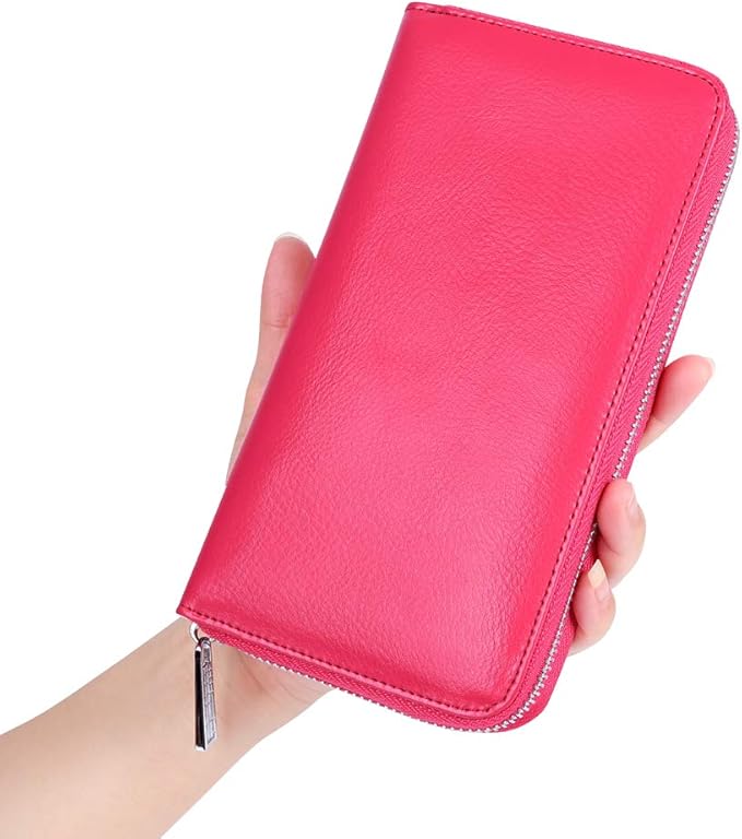 Women 36 Slots RFID Blocking Card Holder Large Long Leather Zipper Organizer Accordion Wallet