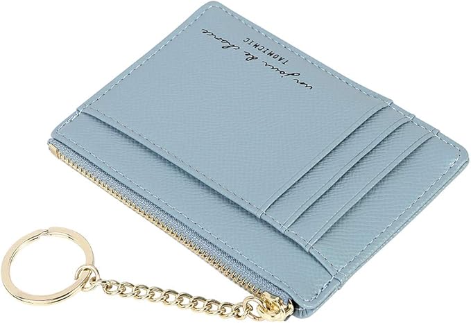 Women's 8 Cards Slim Minimalist Card Holder Coin Changes Purse Keychain Front Pocket Wallet | 8 Cards, Slim, Minimalist, Coin Changes, Purse, Keychain