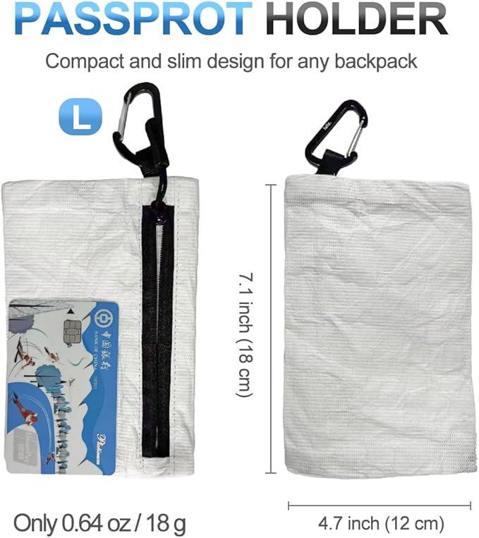 DIY Customizable Passport Holder, Ultralight Water-Resistant Travel Wallet with YKK Zipper, Paper-Like Material, Travel Organizer, Portable Money Pouch for Credit Cards, ID, Cash, Small Items