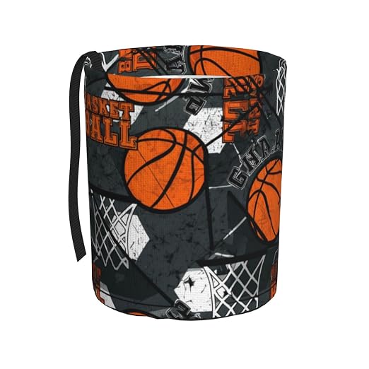 Small Car Trash Can, Cool Basketball Design Hanging Foldable Car Trash Bag, Waterproof Leakproof Garbage Bin, Car Interior Organizer Accessories