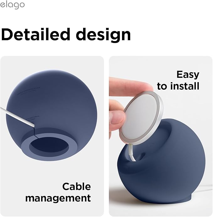 elago MS2 Charging Stand Compatible with MagSafe Charger - Premium Silicone, Compatible with iPhone 17/16/15/14/13/12 Series, Designed for MagSafe Stand [Jean Indigo] [Charging Cable Not Included]