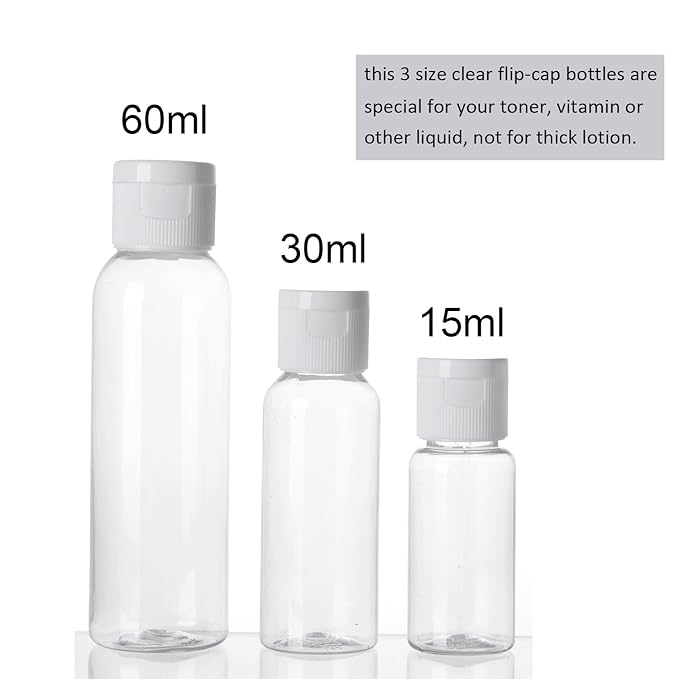 ALINK 16pcs Travel Size Toiletry Bottles Set, Tsa Approved Clear Cosmetic Makeup Liquid Containers with Zipper Bag