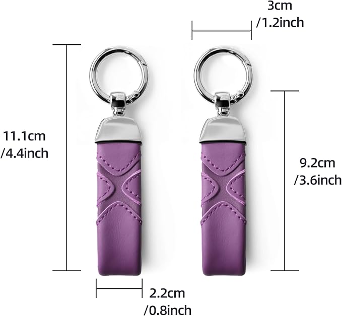 BETTERHUMZ Leather Suede Car Keychain,Key Chain Clip for Alcantara, Anti-Lost D-Ring for Men and Women Car Accessories