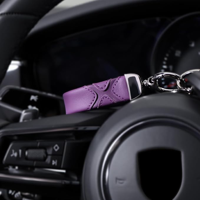 BETTERHUMZ Leather Suede Car Keychain,Key Chain Clip for Alcantara, Anti-Lost D-Ring for Men and Women Car Accessories