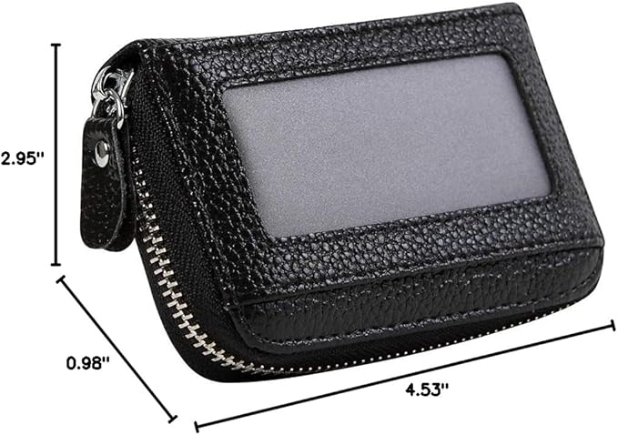 Women's RFID Blocking 12 Slots Credit Card Holder Leather Accordion Wallet