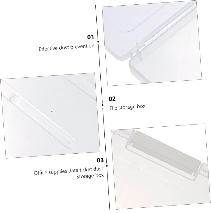 ARTIBETTER Multi-functional File Storage Box Latching Lid Dustproof Organizer for Office Supplies and Documents Stackable Desktop Storage Container