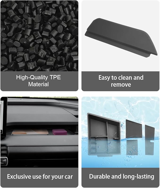 CDEFG for 2026 Toyota RAV4 Center Console Organizer for 2026 Toyota RAV4 Accessories Middle Console Passenger Side Storage Box TPE Tray