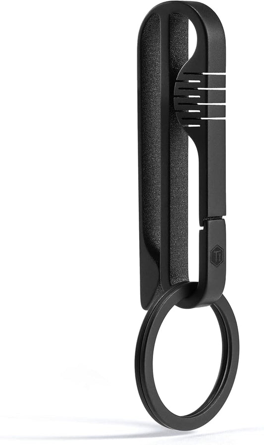 KeyUnity KM03 Titanium Keychain Clip Belt Loop Key Holder with Removable Key Ring for Duty Belt