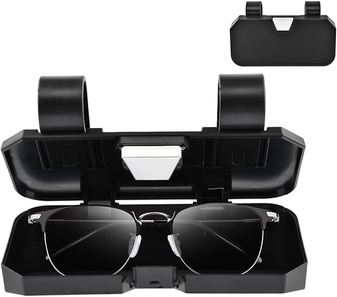 Sunglass Holder for Car Visor Clip, Sunglasses Case for Car Sun Visor Glasses Storage Box Car Sunglass Holder Car Visor Accessories Suitable for Truck and Sedan to Place Sunglass