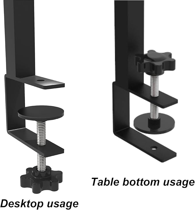 Clamp On Desk Shelf 2 Tier Office Desk Shelves Organizer, Adjustable Above or Under Desk Storage Shelves, Tabletop Book Storage Rack Heavy Duty Desktop Organizer for Working and Gaming Accessories