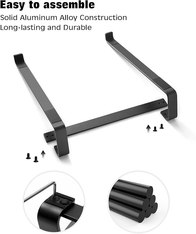 Thibault Laptop Stand for Desk - Aluminum Ergonomic Computer Stand，Laptop Riser, Cooling Laptop Holder, Compatible with MacBook Air Pro/Dell/HP/Lenovo/Alienware and 13-17 inches Laptops, Blue-Black