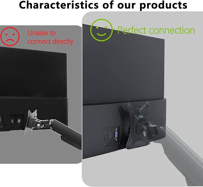 27M Monitor Arm/Mount VESA Bracket Adapter Compatible with HP Pavilion 22" 24" 27" Monitor(Fits 22M, 24M,27M)- 75x75mm to 100x100mm Black Wall Mount Bracket